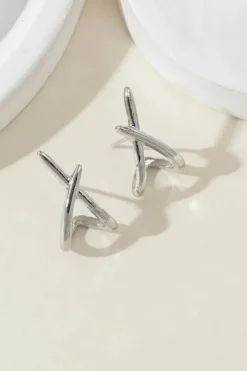 Boucles d'oreille minimaliste argent