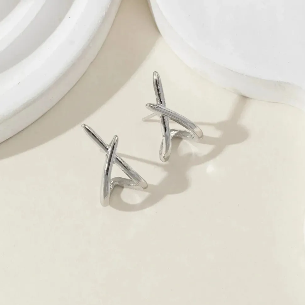 Boucles d'oreille minimaliste argent