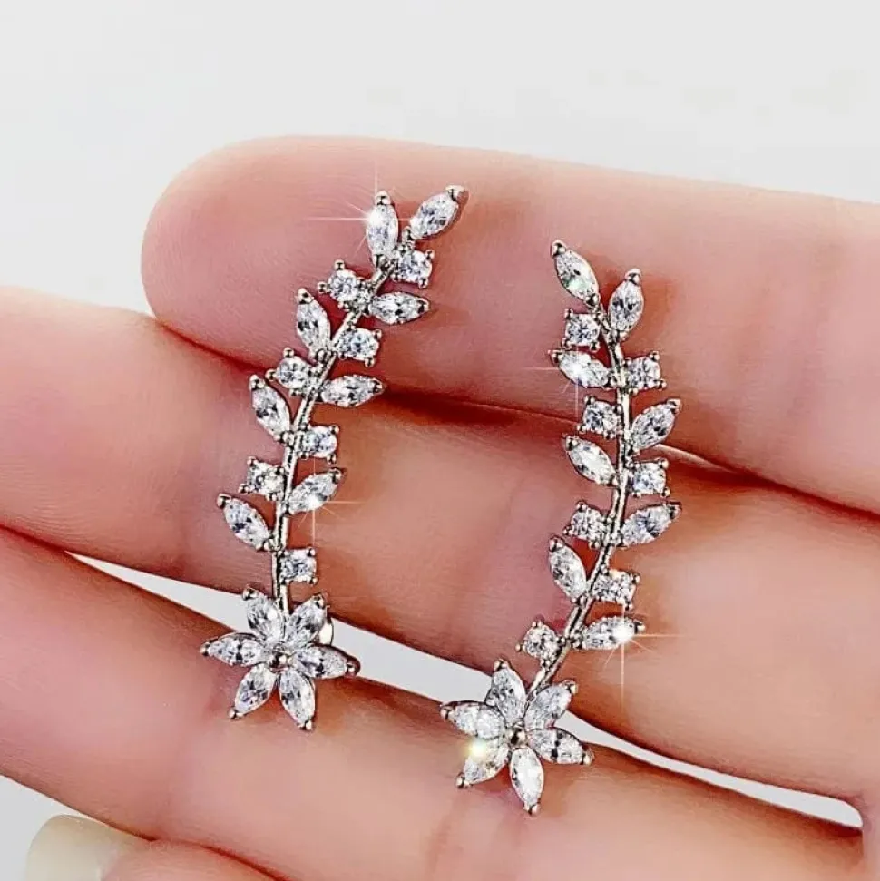 Boucles d'oreilles grimpantes zircons