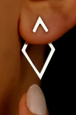 Boucles d'oreilles losange argent