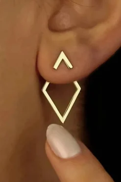 Boucles d'oreilles losange or