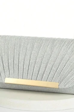 Pochette argentée à paillettes