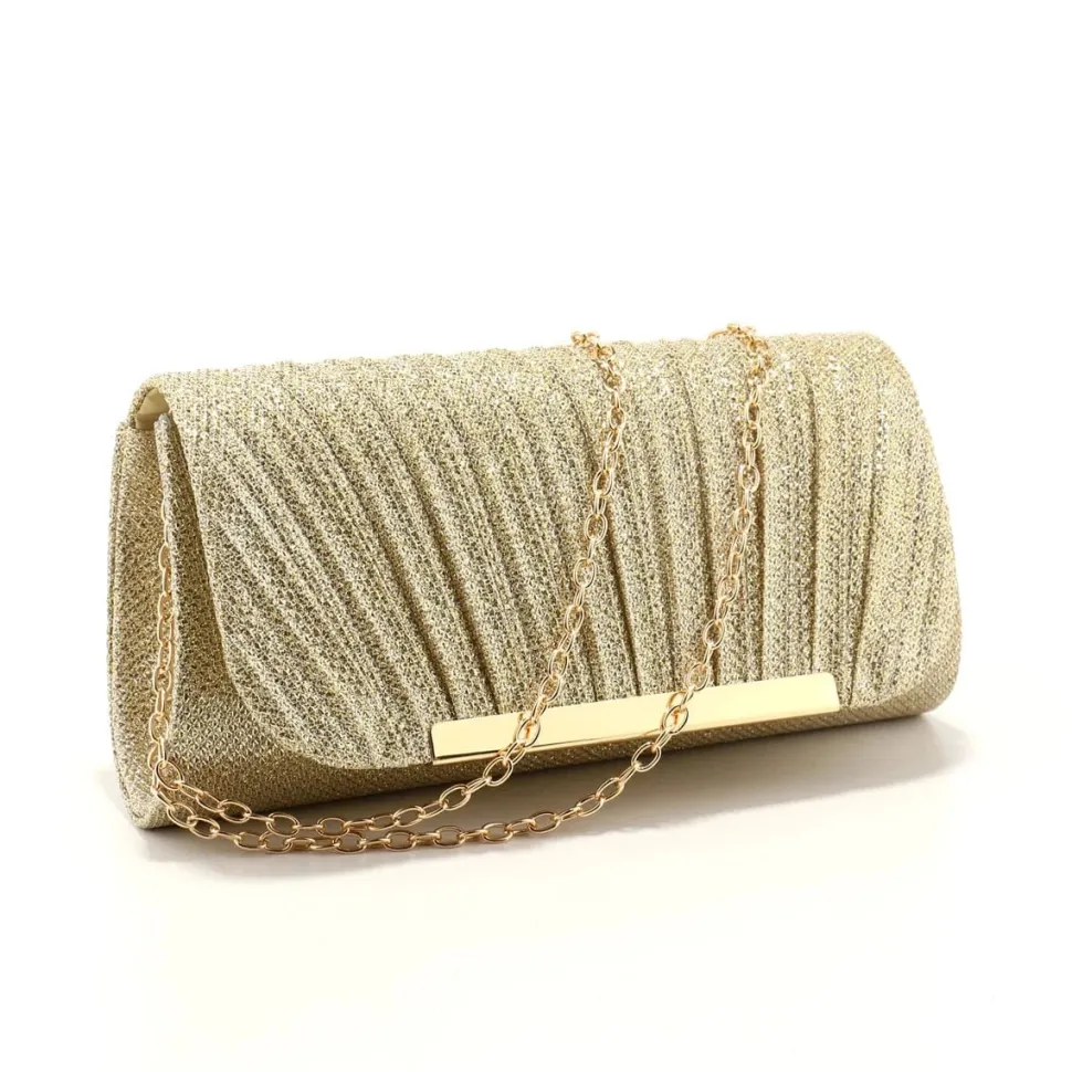 Pochette dorée à paillettes