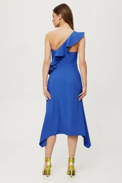 Robe asymétrique bleue