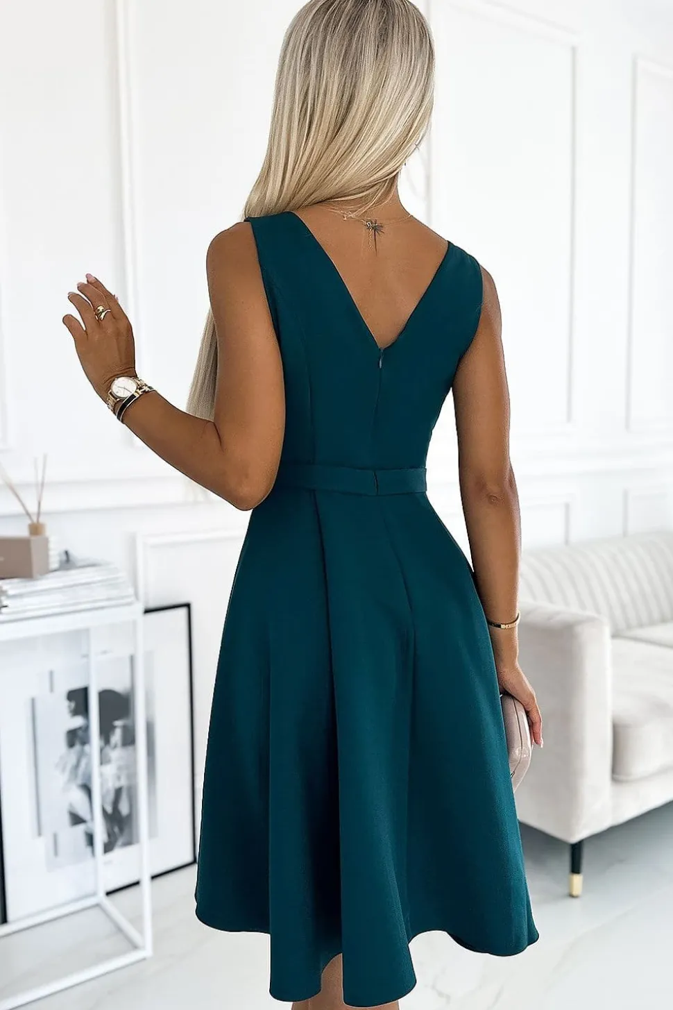Robe asymétrique verte