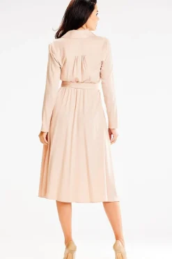 Robe beige habillée