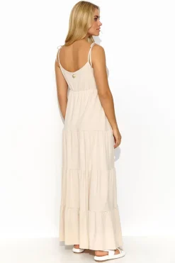 Robe beige style empire