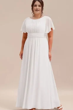 Robe blanche grande taille longue fluide