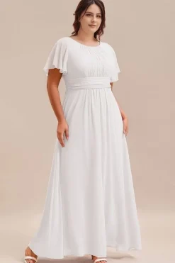 Robe blanche grande taille longue fluide