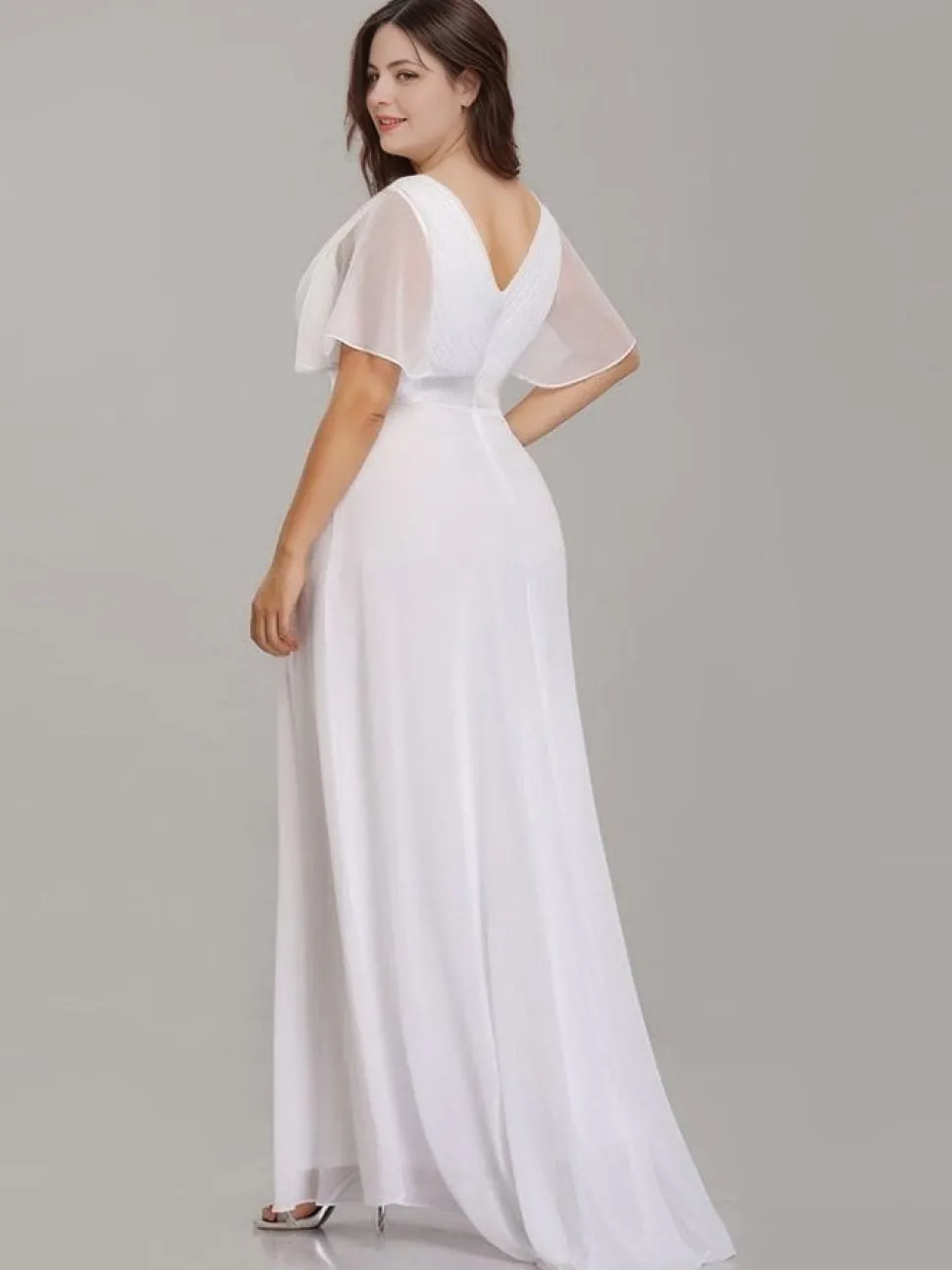 Robe blanche longue grande taille pour mariage