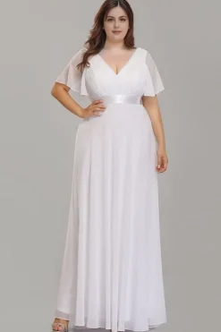 Robe blanche longue grande taille pour mariage