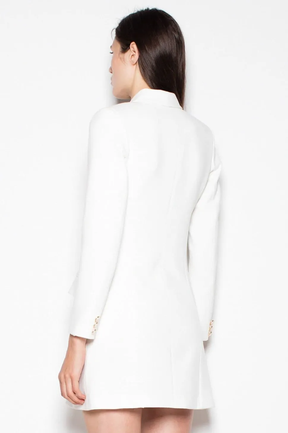 Robe blazer blanche manche longue