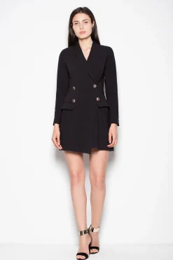 Robe blazer noire courte chic