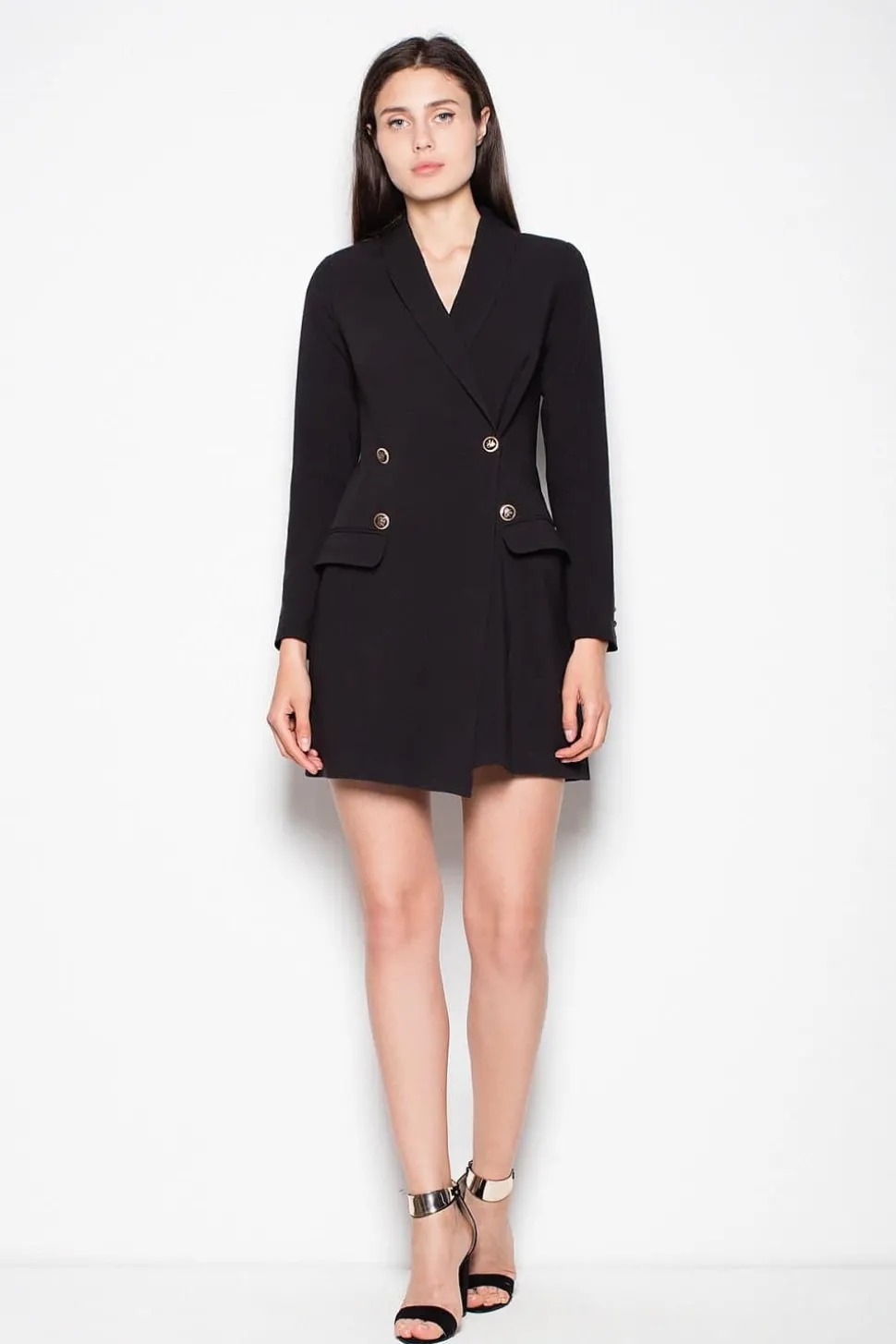 Robe blazer noire courte chic