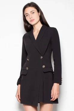 Robe blazer noire courte chic
