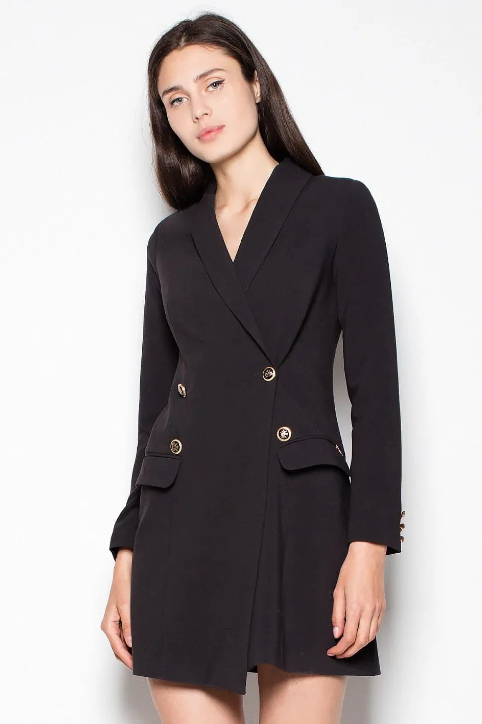 Robe blazer noire courte chic