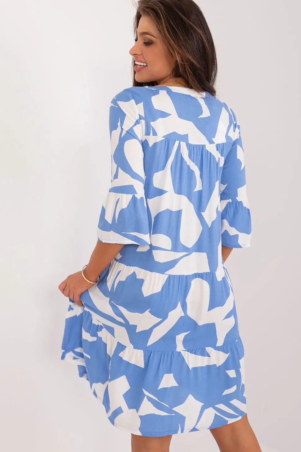 Robe bleue estivale évasée