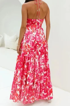 Robe bohème longue fleurie fluide