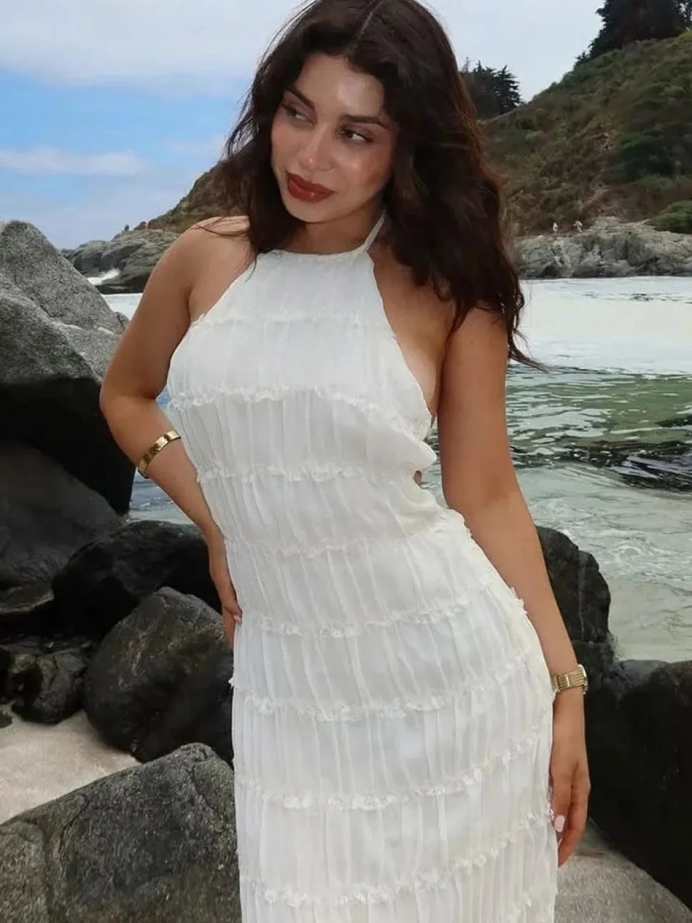 Robe bohème maxi dos nu