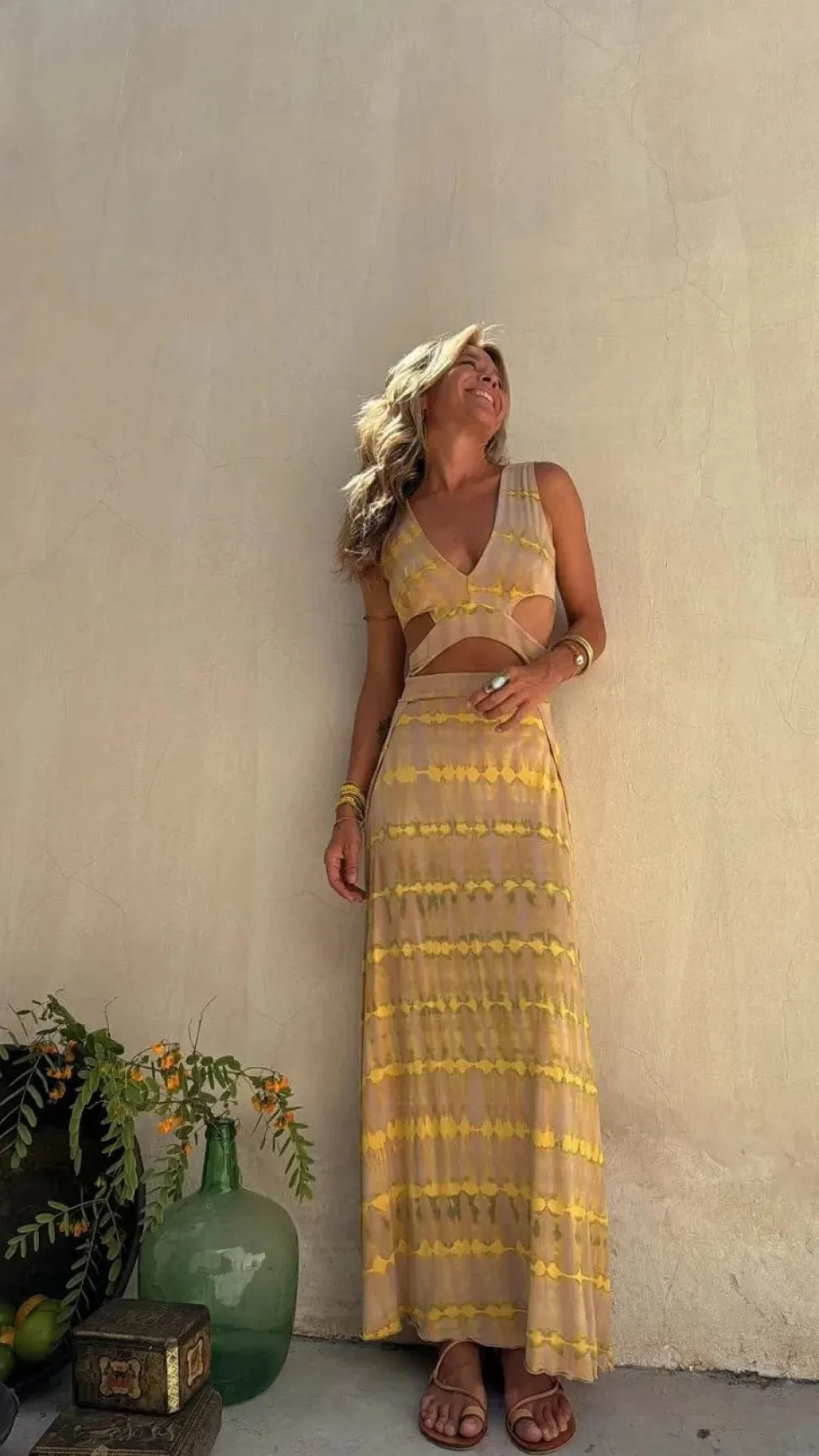 Robe bohème été fendue dos nu