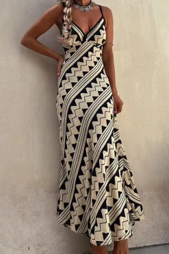 Robe bohème été longue à bretelles