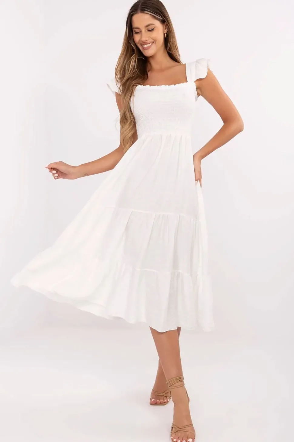 Robe bohème été midi fluide femme