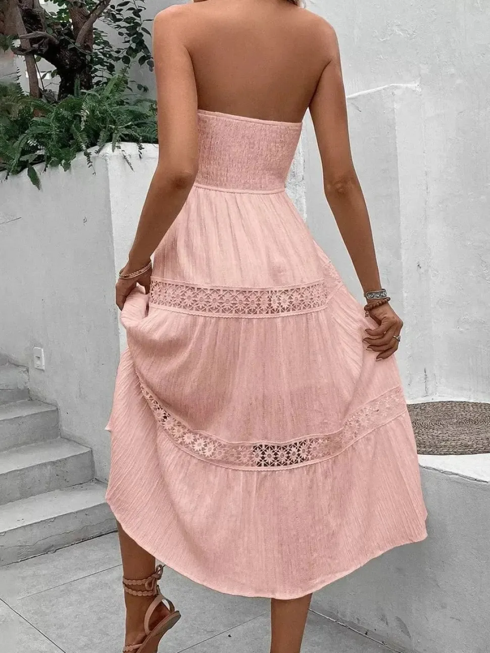 Robe bustier bohème midi pour été