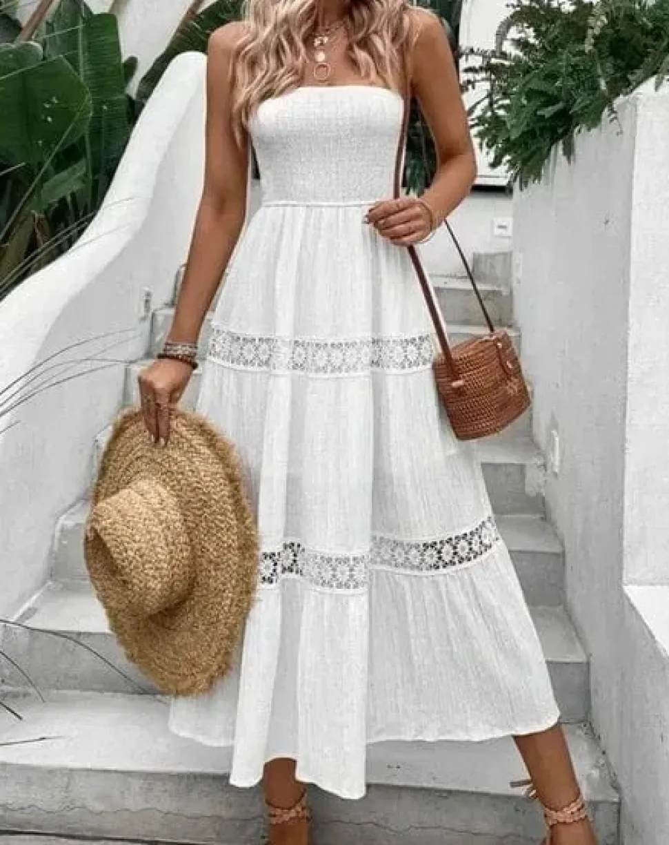 Robe bustier bohème midi pour été