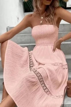 Robe bustier bohème midi pour été