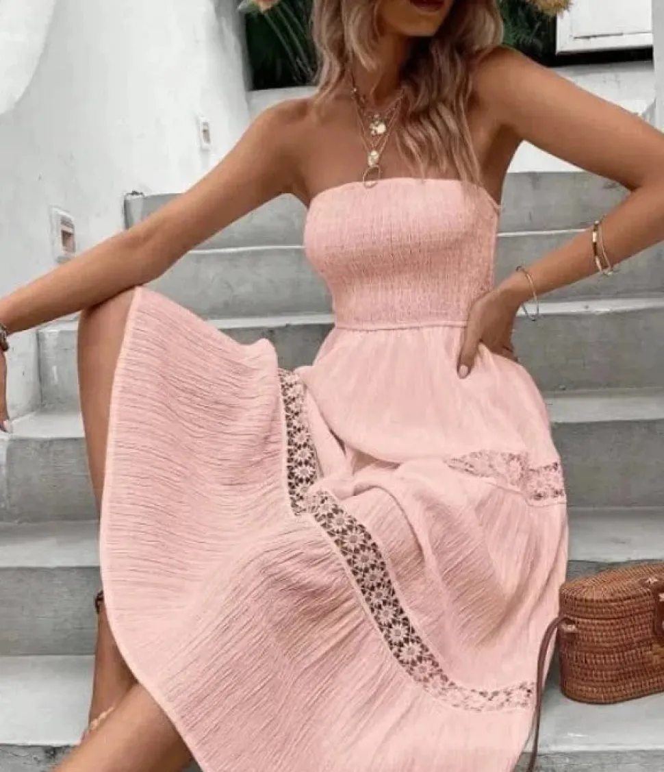 Robe bustier bohème midi pour été