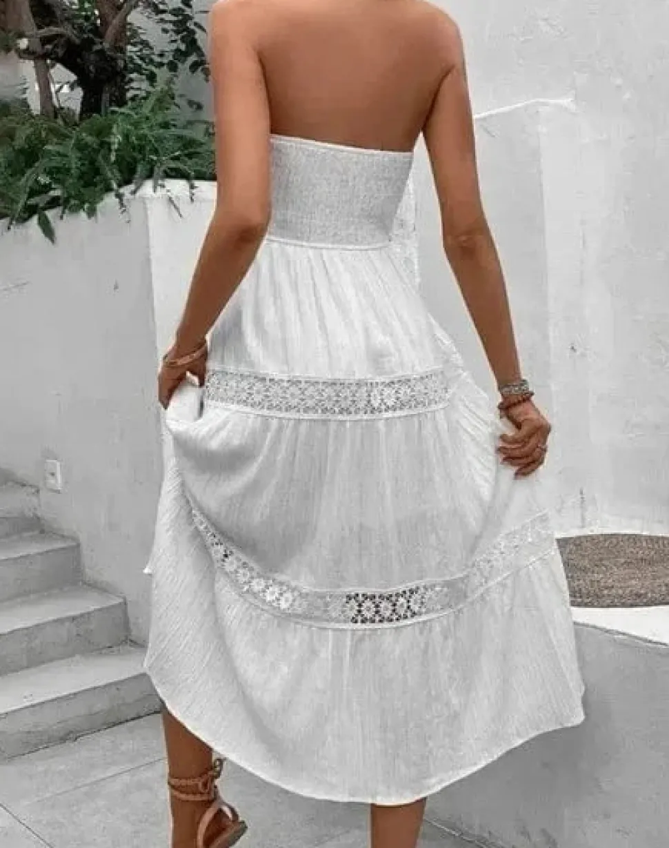 Robe bustier bohème midi pour été