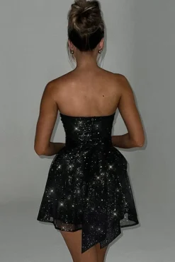 Robe bustier courte à paillette