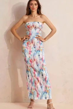 Robe bustier multicouleur longue