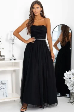Robe bustier noire longue