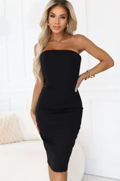 Robe bustier noire moulante