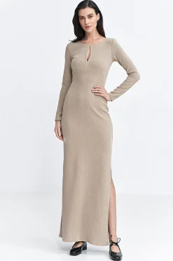 Robe casual longue fendue
