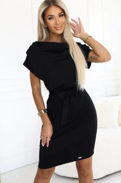 Robe casual noire courte moulante