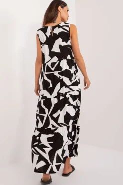 Robe casual noire et blanche longue