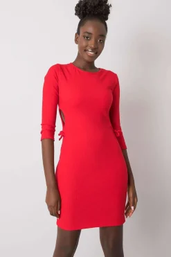 Robe casual rouge moulante courte