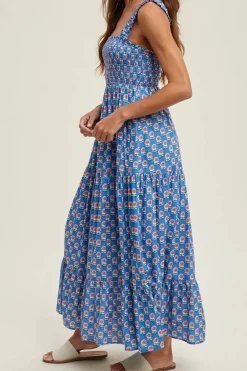 Robe champêtre longue col carré