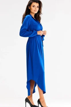 Robe chemise bleu