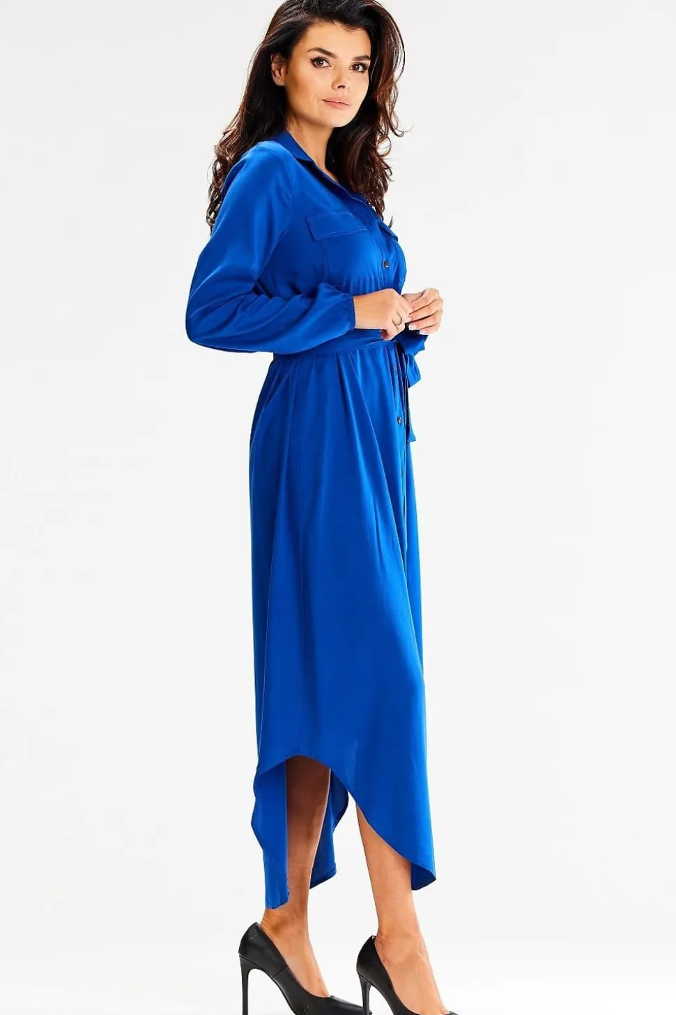 Robe chemise bleu