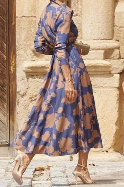 Robe chemise midi fleurie