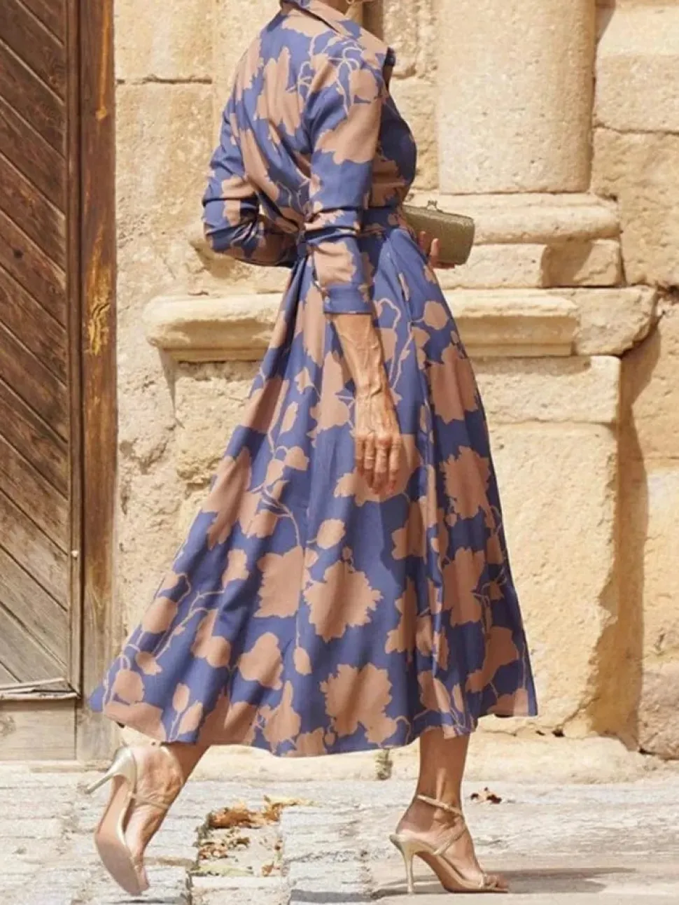 Robe chemise midi fleurie