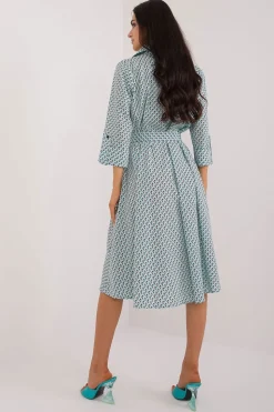 Robe chemise midi manches longues