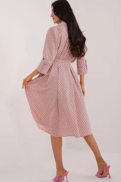 Robe chemise midi manches longues