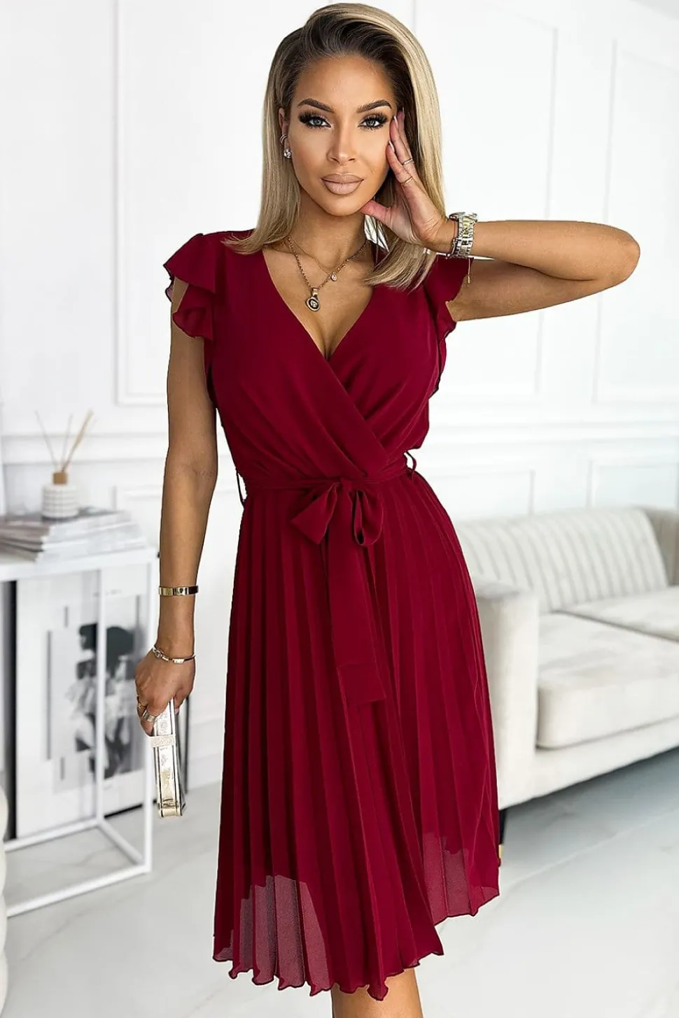 Robe cocktail bordeaux