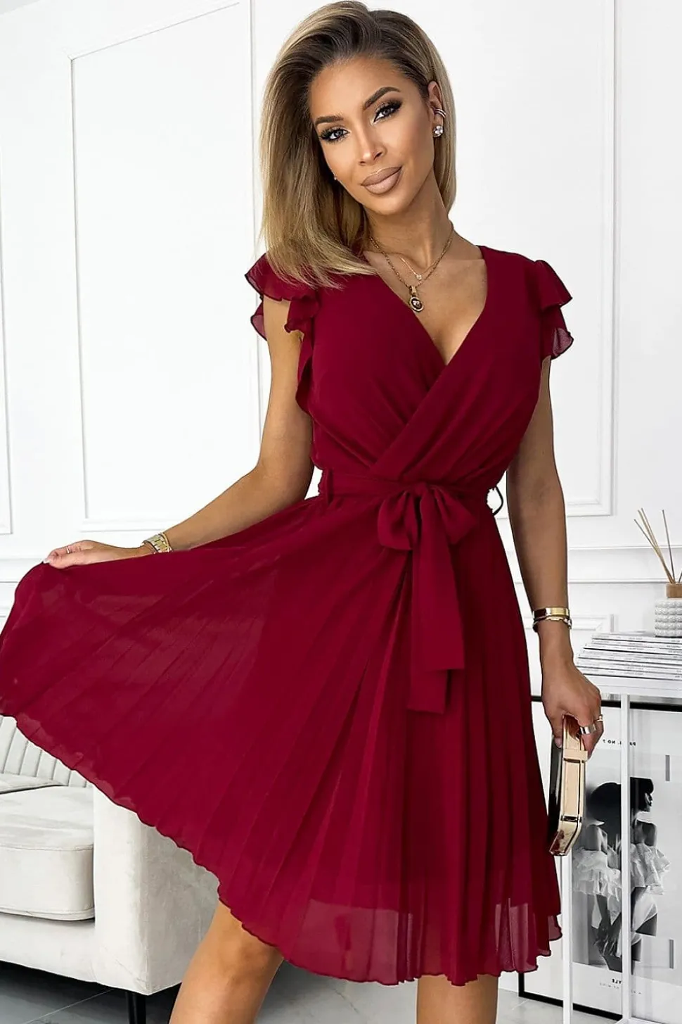Robe cocktail bordeaux