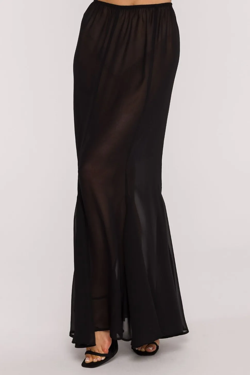 Robe corset noire à jupe transparente