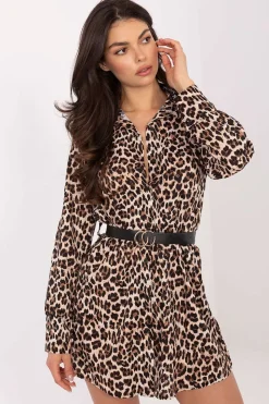Robe courte casual imprimé léopard